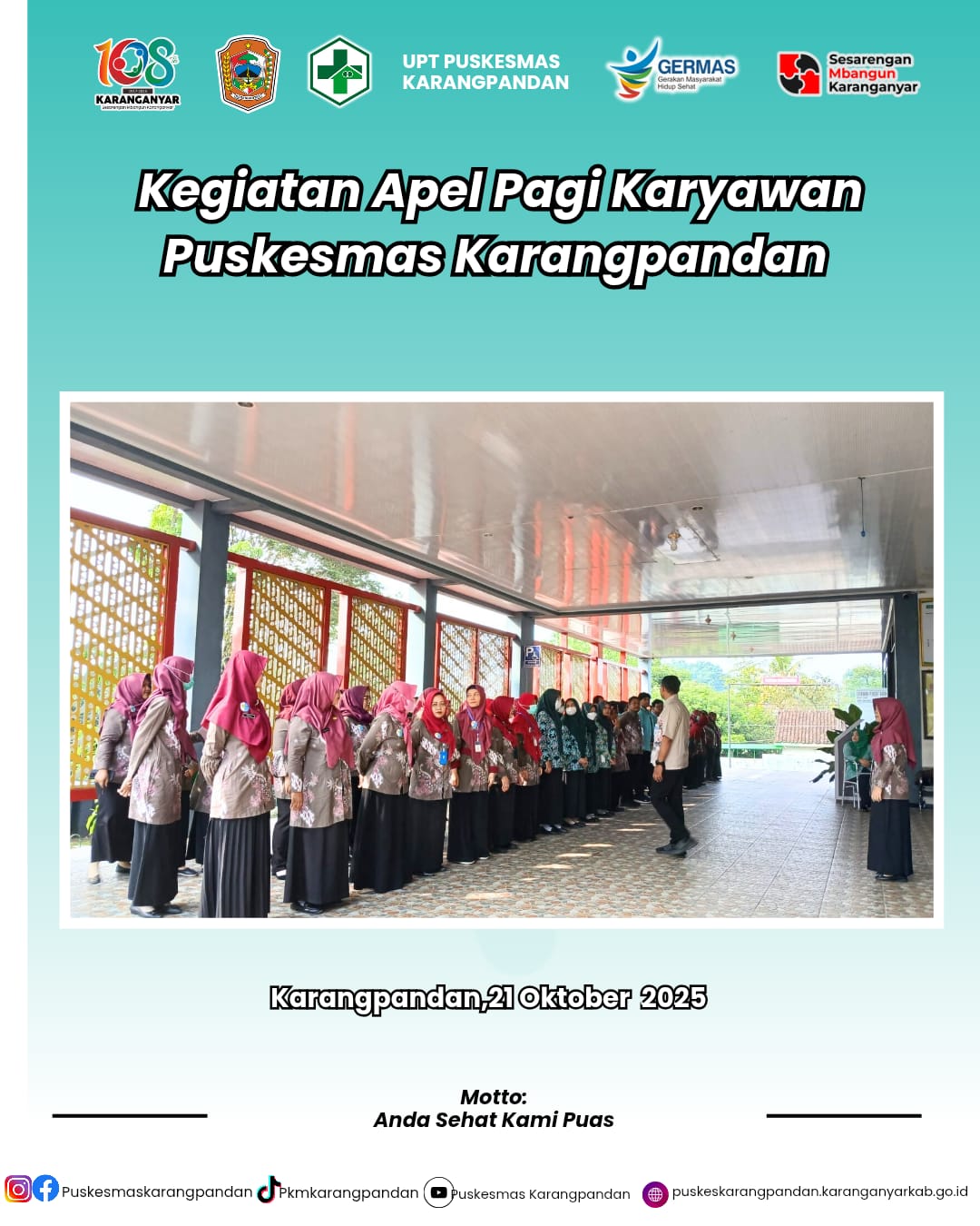 Kegiatan Apel Pagi Karyawan Puskesmas Karangpandan